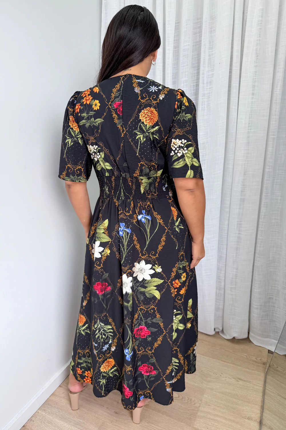 Esmeray Dress - Black Floral - Image 8
