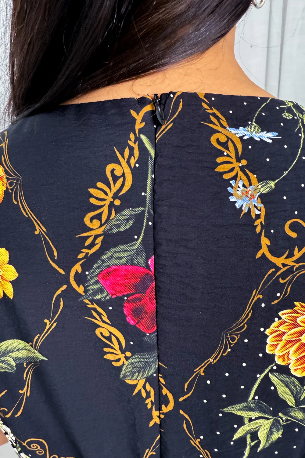 Esmeray Dress - Black Floral - Image 9