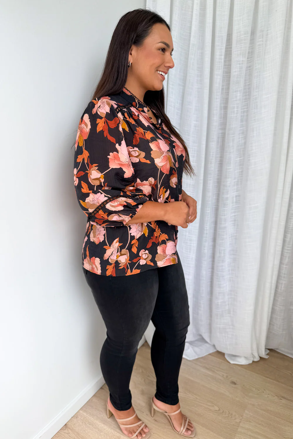 Estala Blouse - Black Blush Floral - Image 10