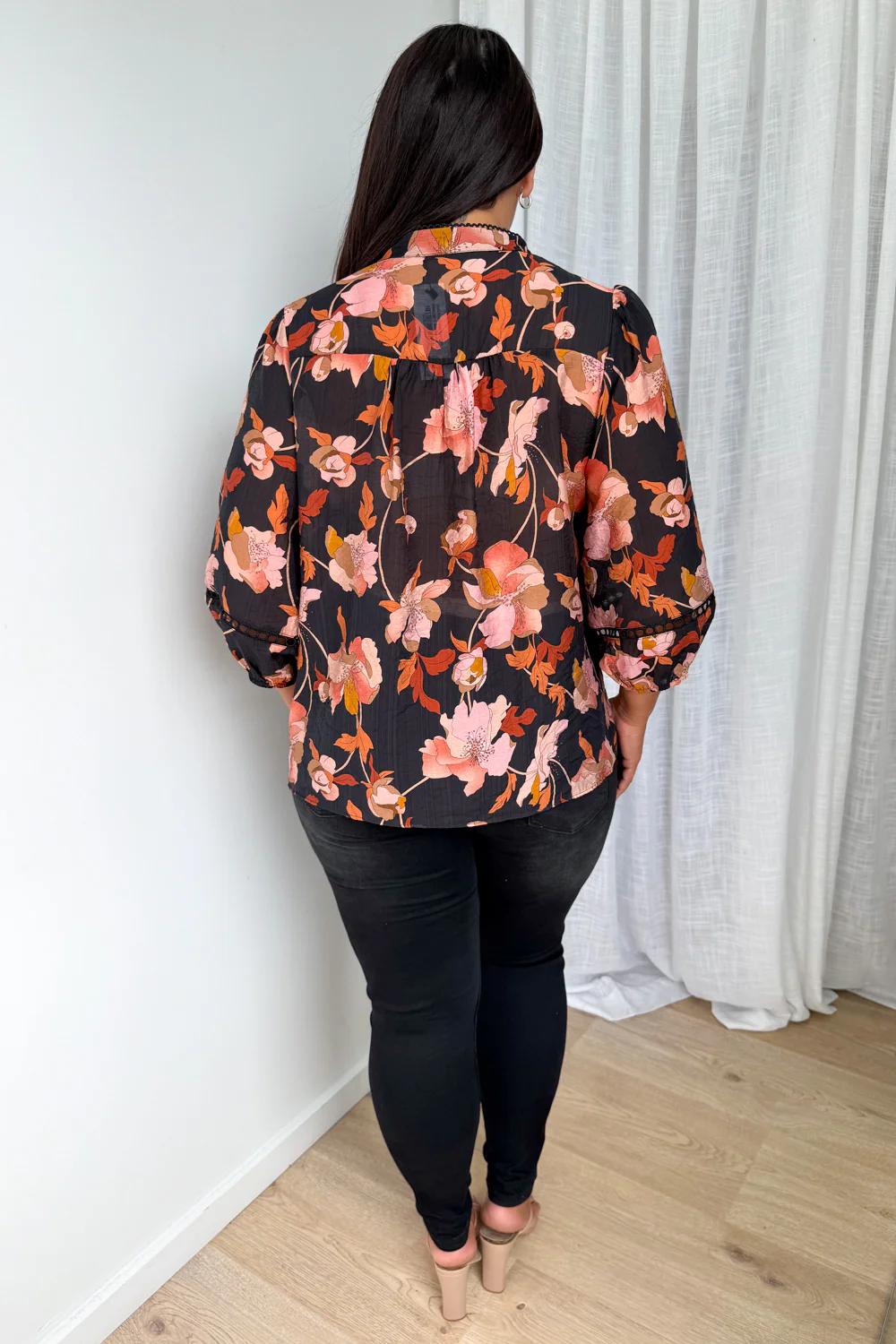 Estala Blouse - Black Blush Floral - Image 11