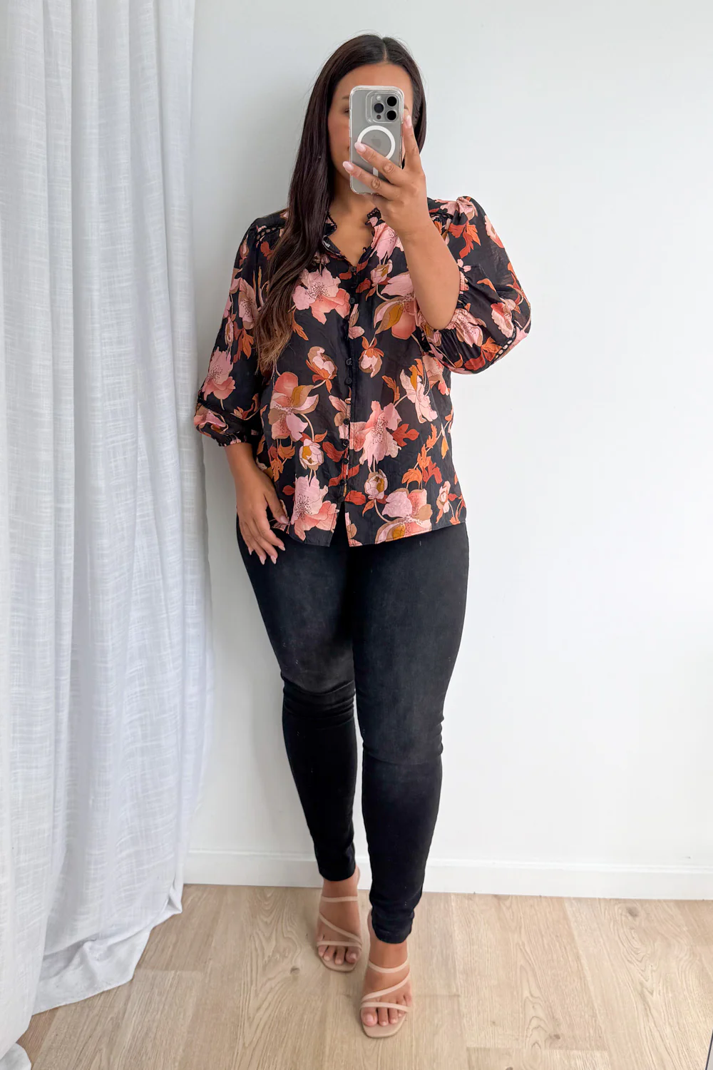 Estala Blouse - Black Blush Floral - Image 12