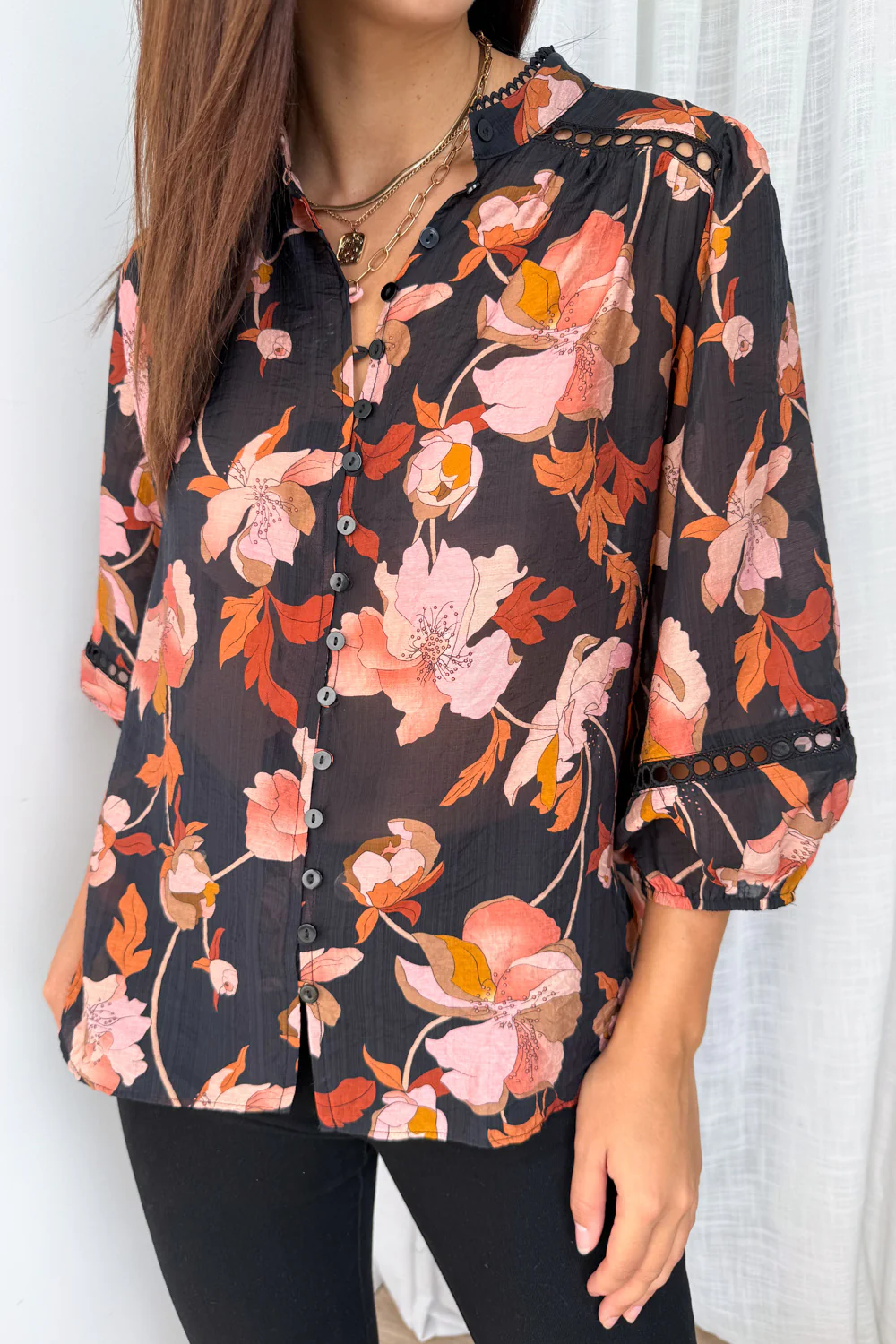 Estala Blouse - Black Blush Floral - Image 4