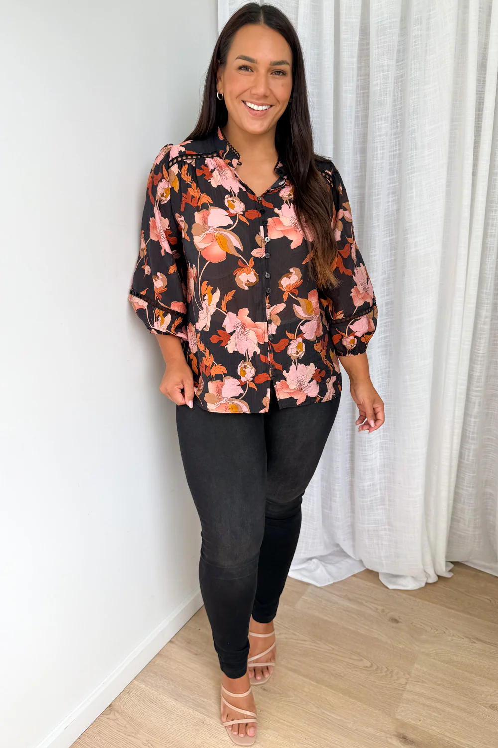 Estala Blouse - Black Blush Floral - Image 9
