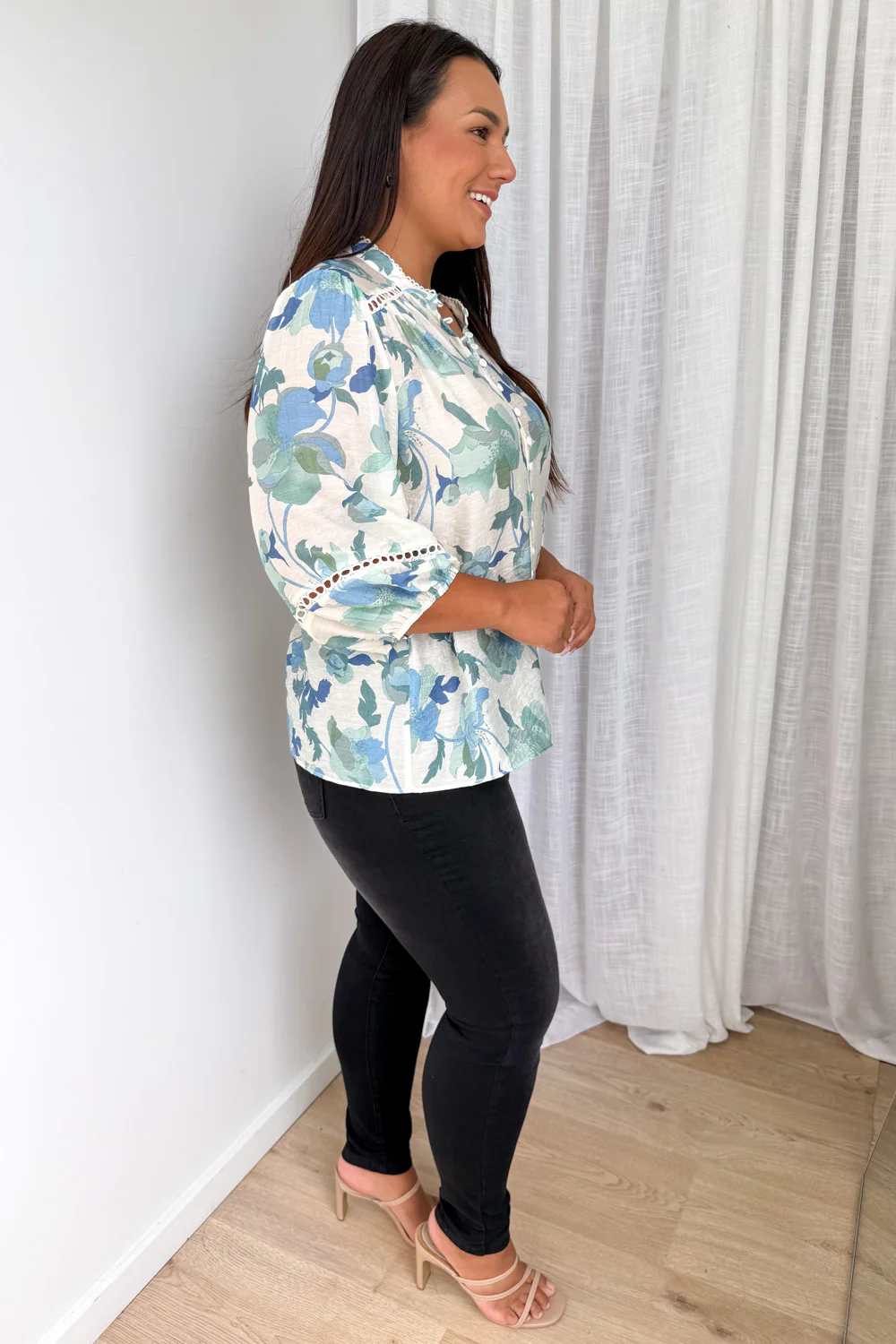 Estala Blouse - Cream Sage Floral - Image 10