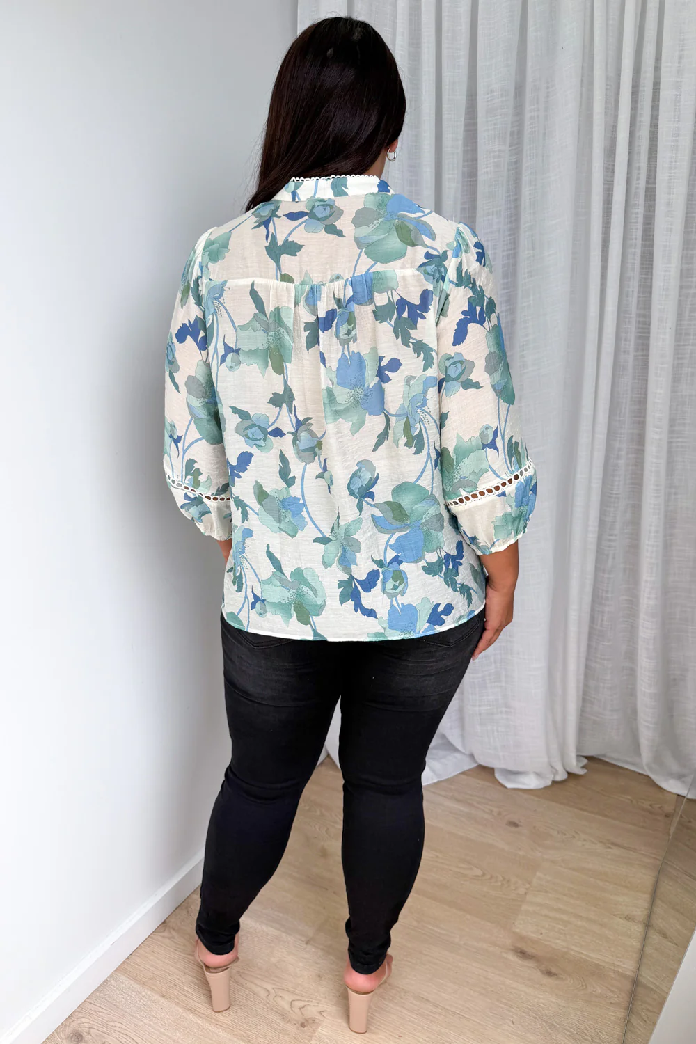 Estala Blouse - Cream Sage Floral - Image 11