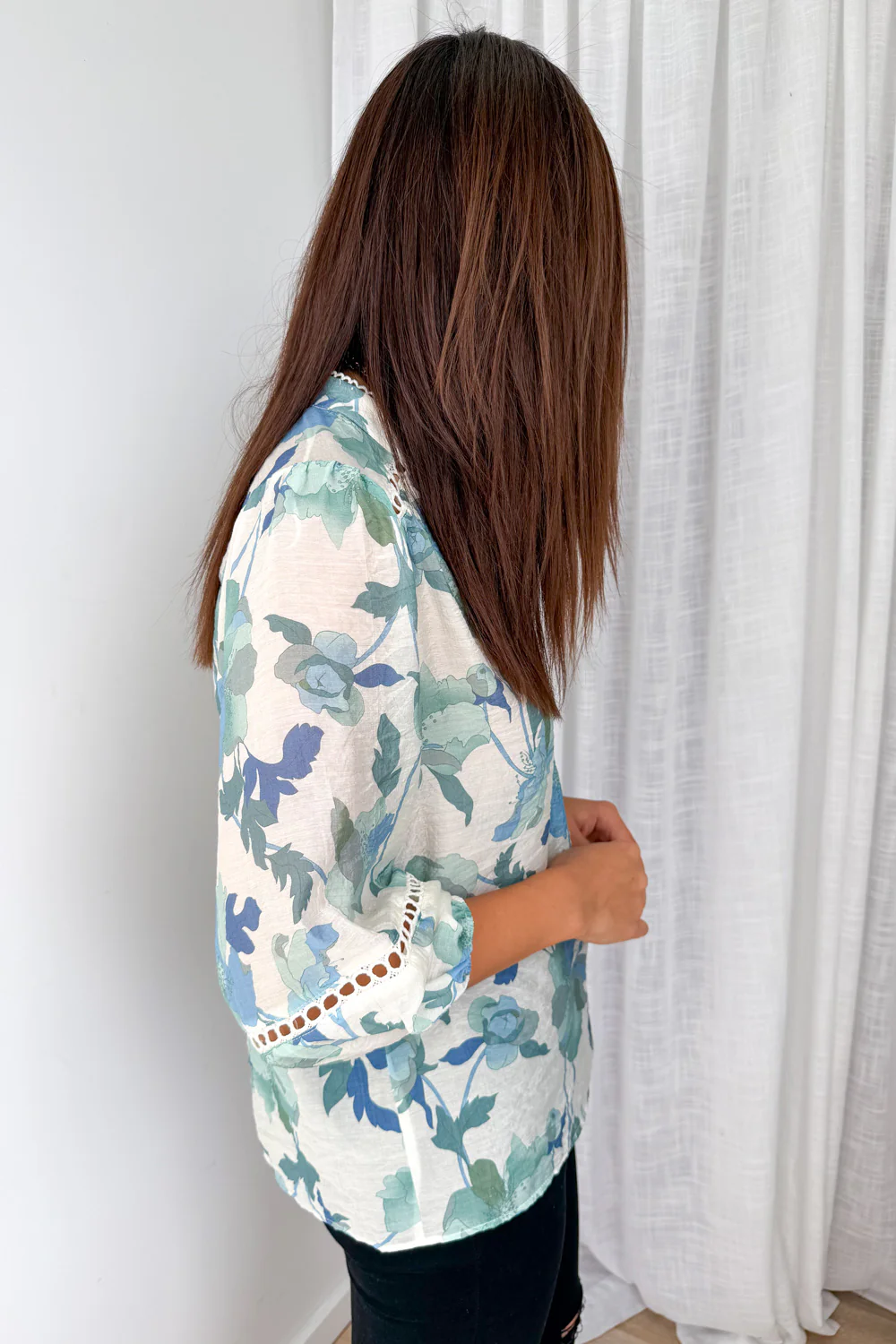 Estala Blouse - Cream Sage Floral - Image 5