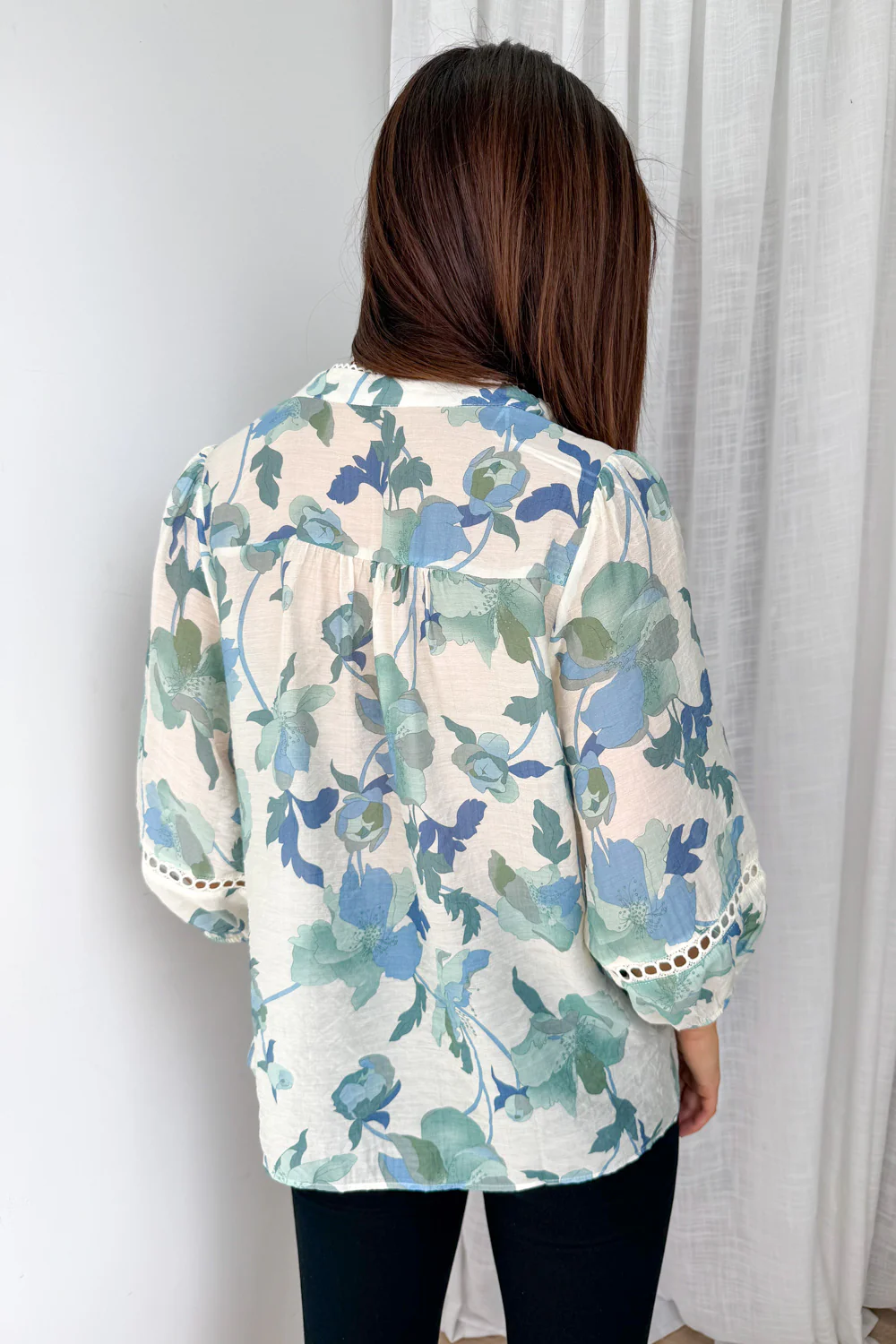 Estala Blouse - Cream Sage Floral - Image 6