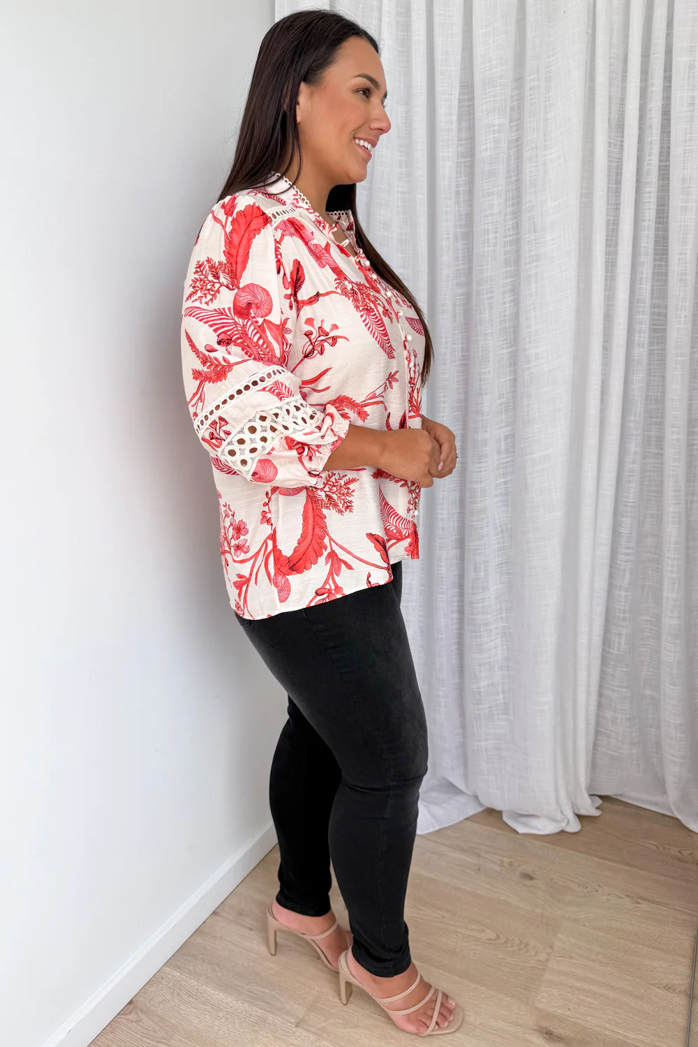 Estina Blouse - Cream Red - Image 10