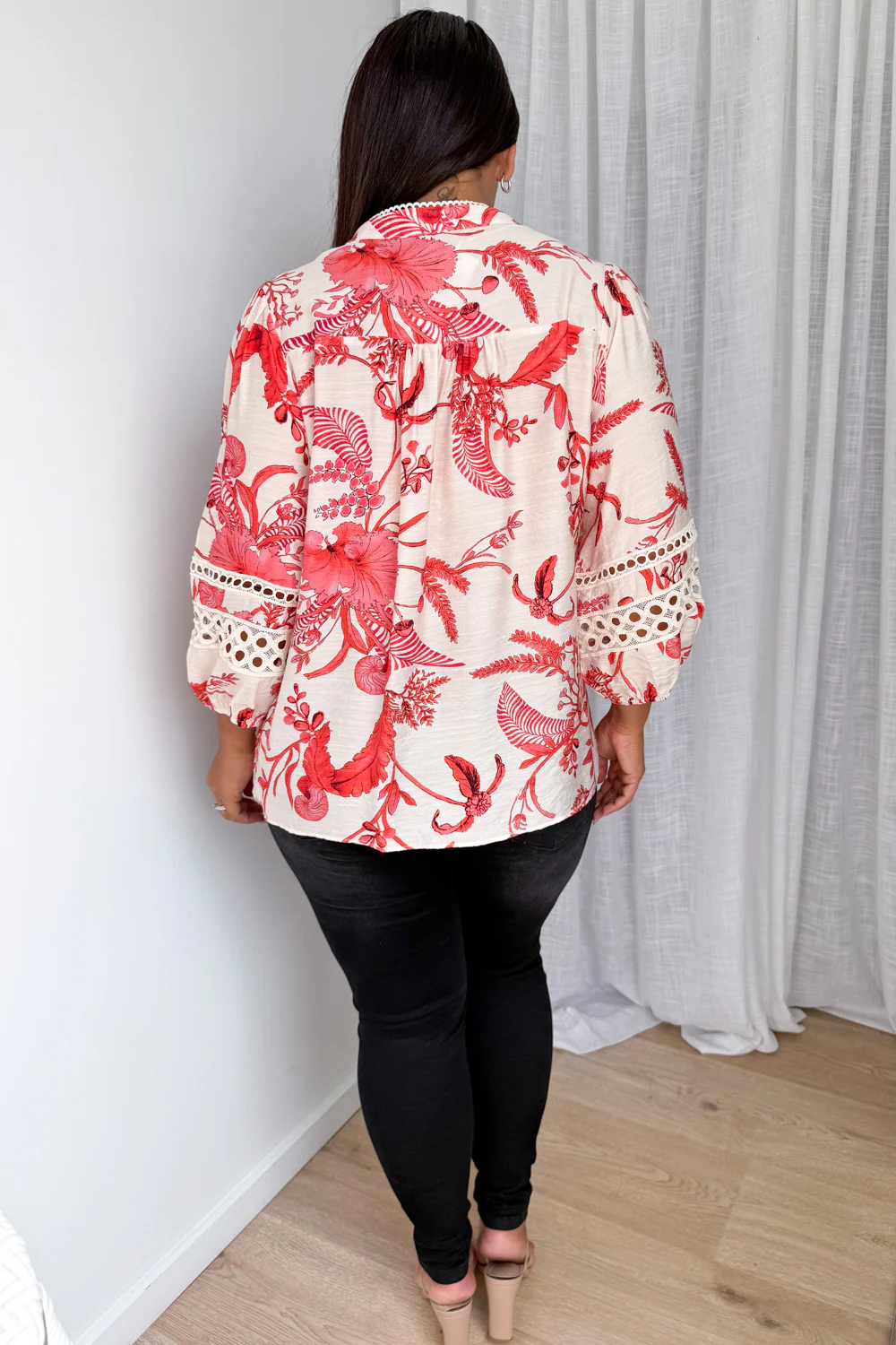 Estina Blouse - Cream Red - Image 11