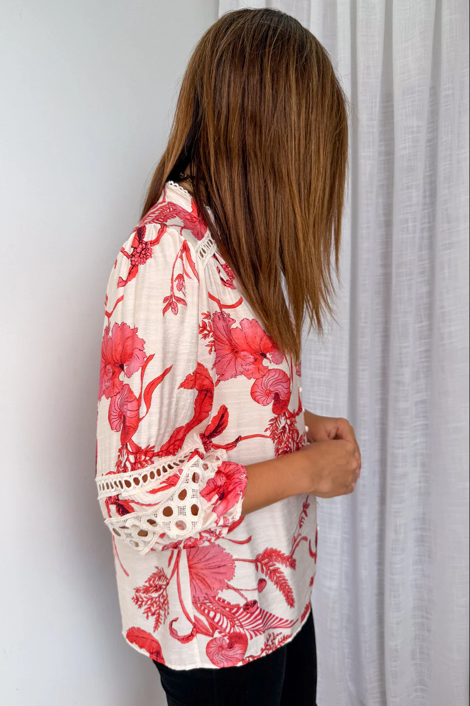 Estina Blouse - Cream Red - Image 5