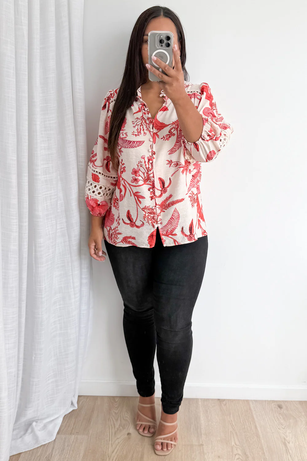 Estina Blouse - Cream Red - Image 8