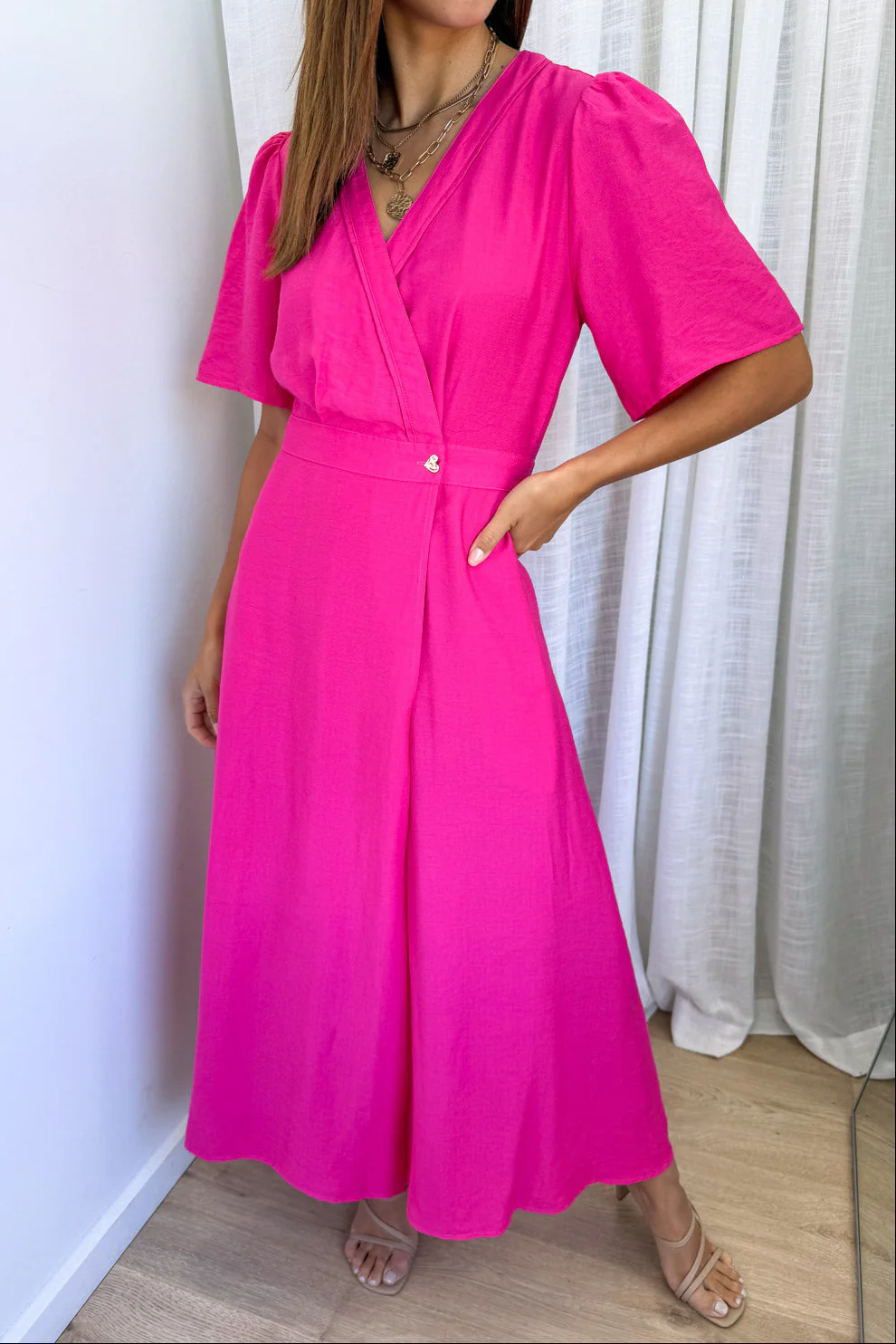 Evelaine Dress - Hot Pink - Image 2
