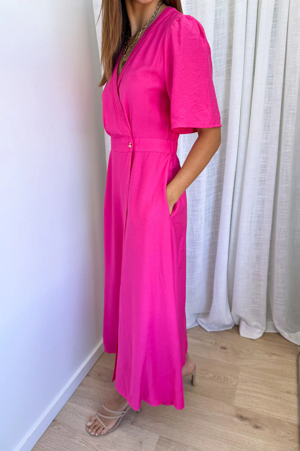 Evelaine Dress - Hot Pink - Image 4