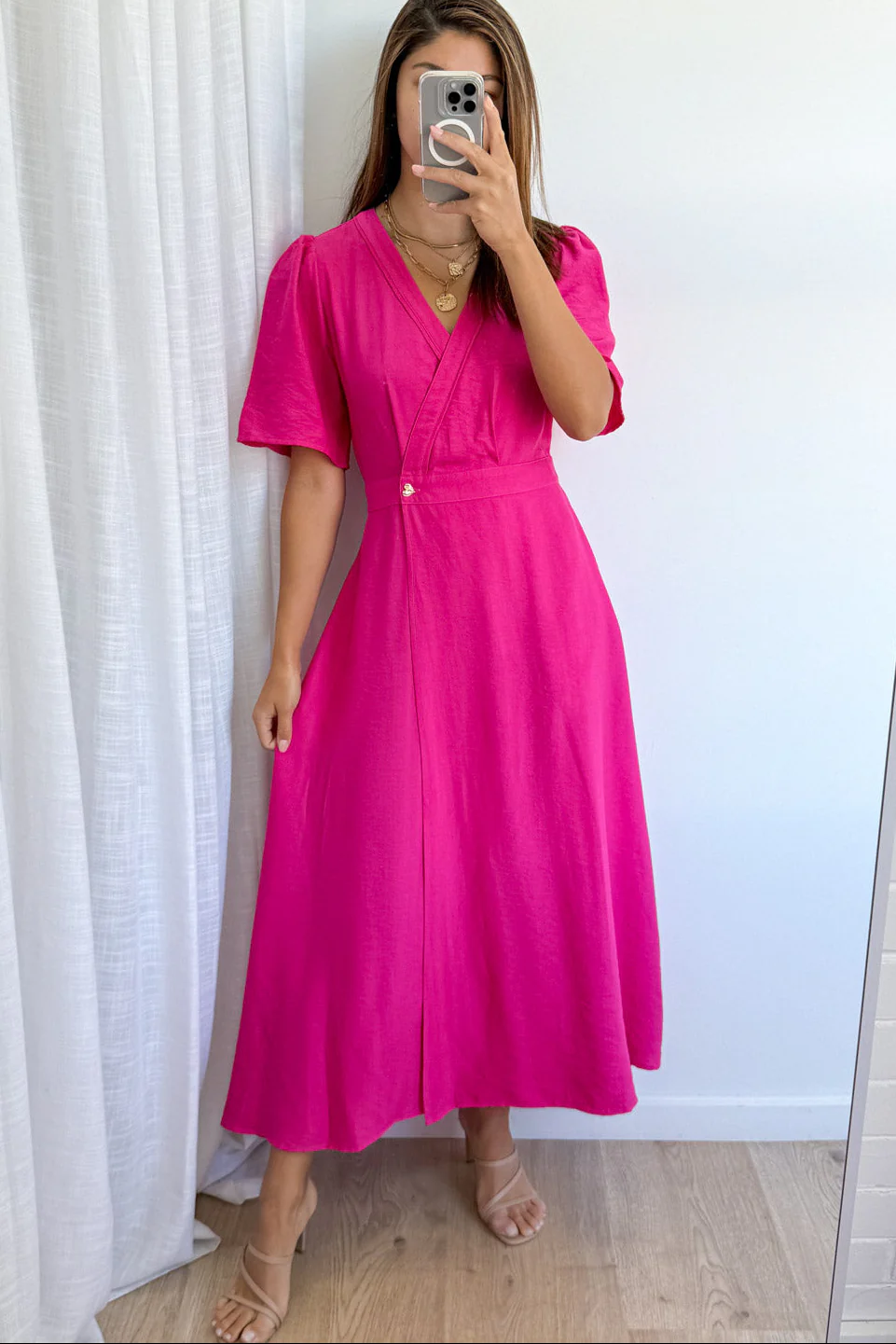 Evelaine Dress - Hot Pink - Image 7