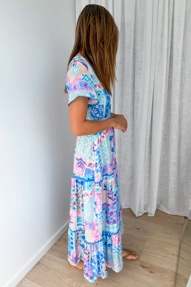 Featherlight Dress - Blue Patchwork - Image 5