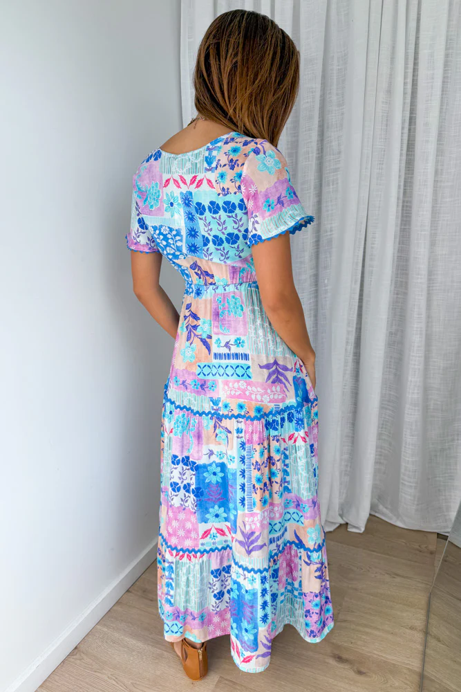 Featherlight Dress - Blue Patchwork - Image 6