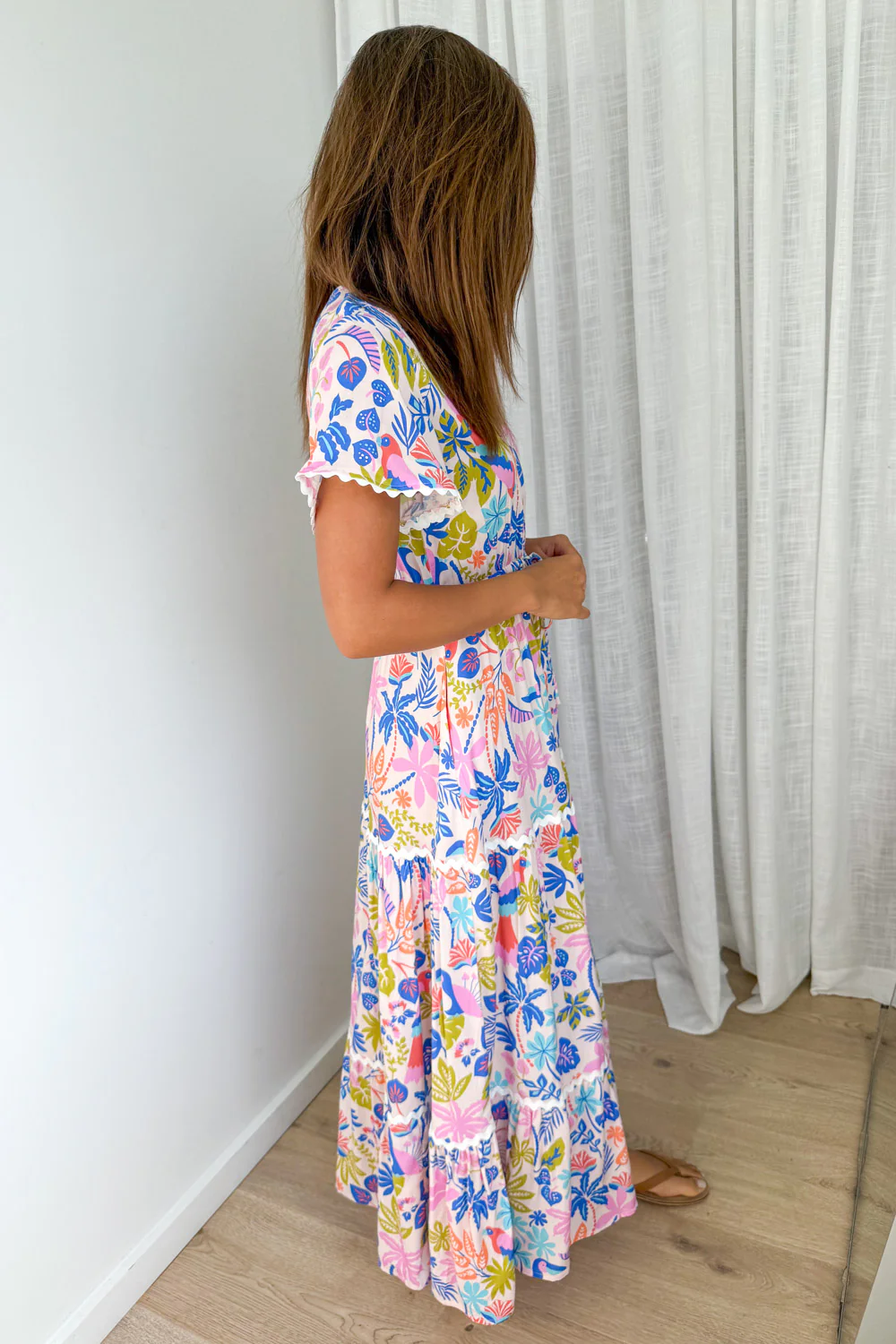 Featherlight Dress - Pink Multi Palm - Image 4
