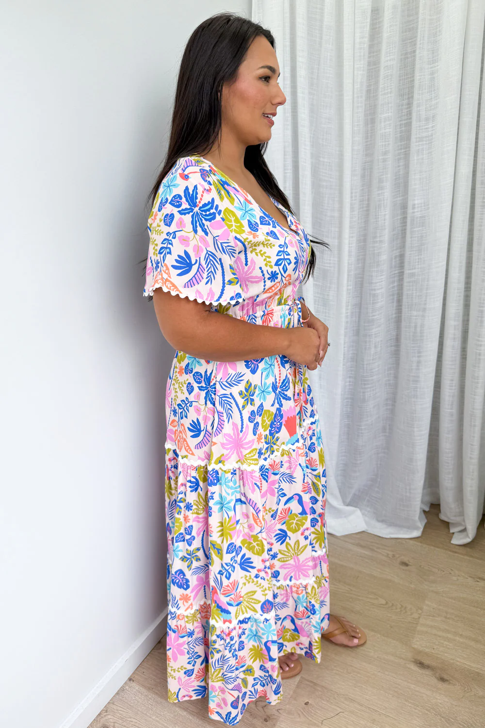 Featherlight Dress - Pink Multi Palm - Image 8