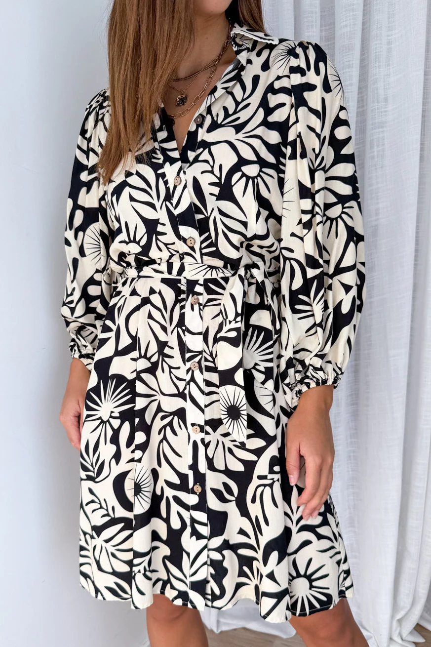 Felicity Dress - Black White - Image 2