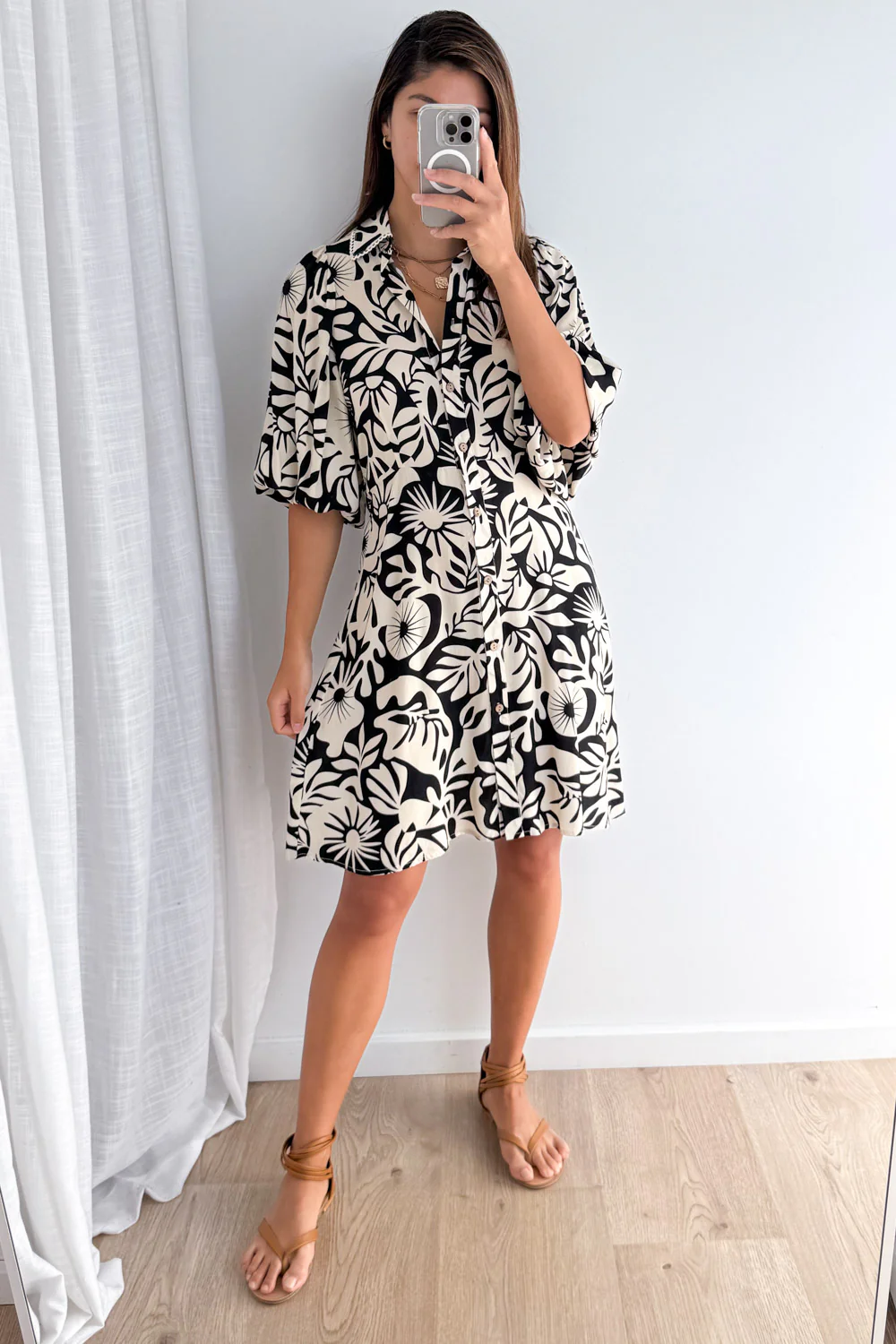Felicity Dress - Black White - Image 3