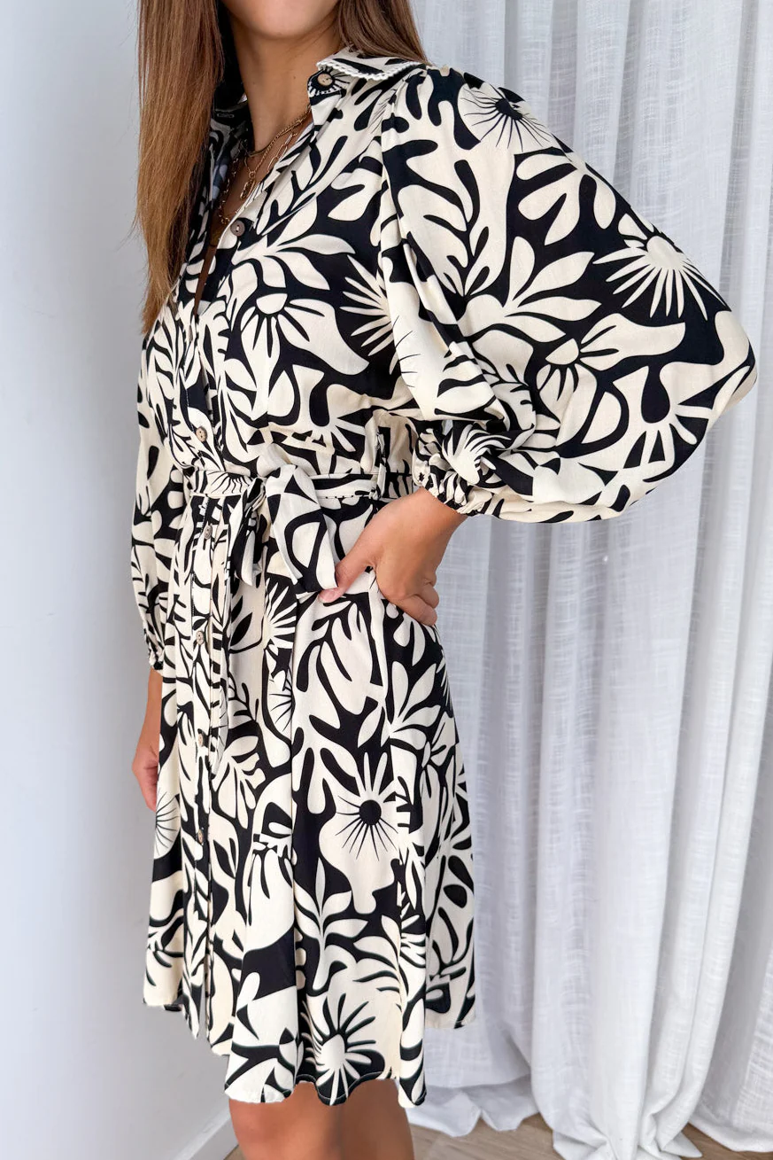Felicity Dress - Black White - Image 4