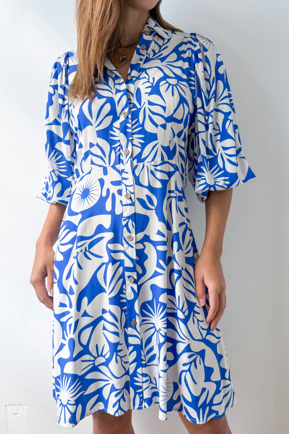 Felicity Dress - Blue White - Image 2