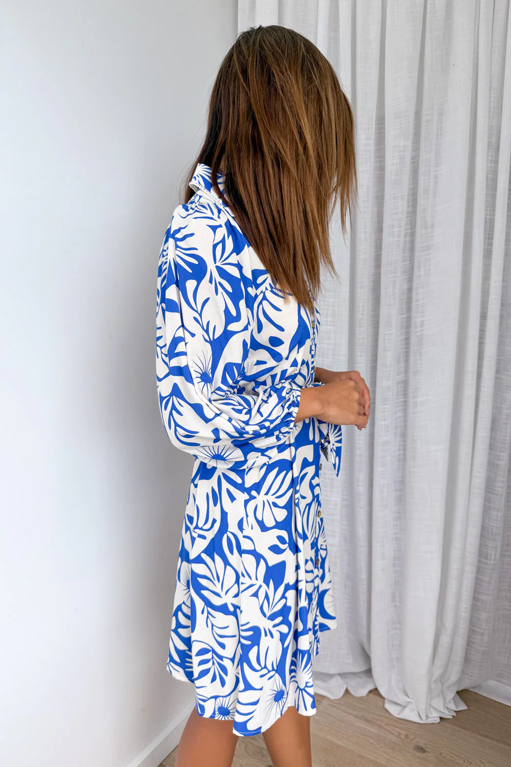 Felicity Dress - Blue White - Image 5