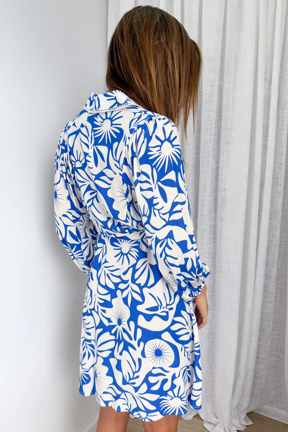Felicity Dress - Blue White - Image 6