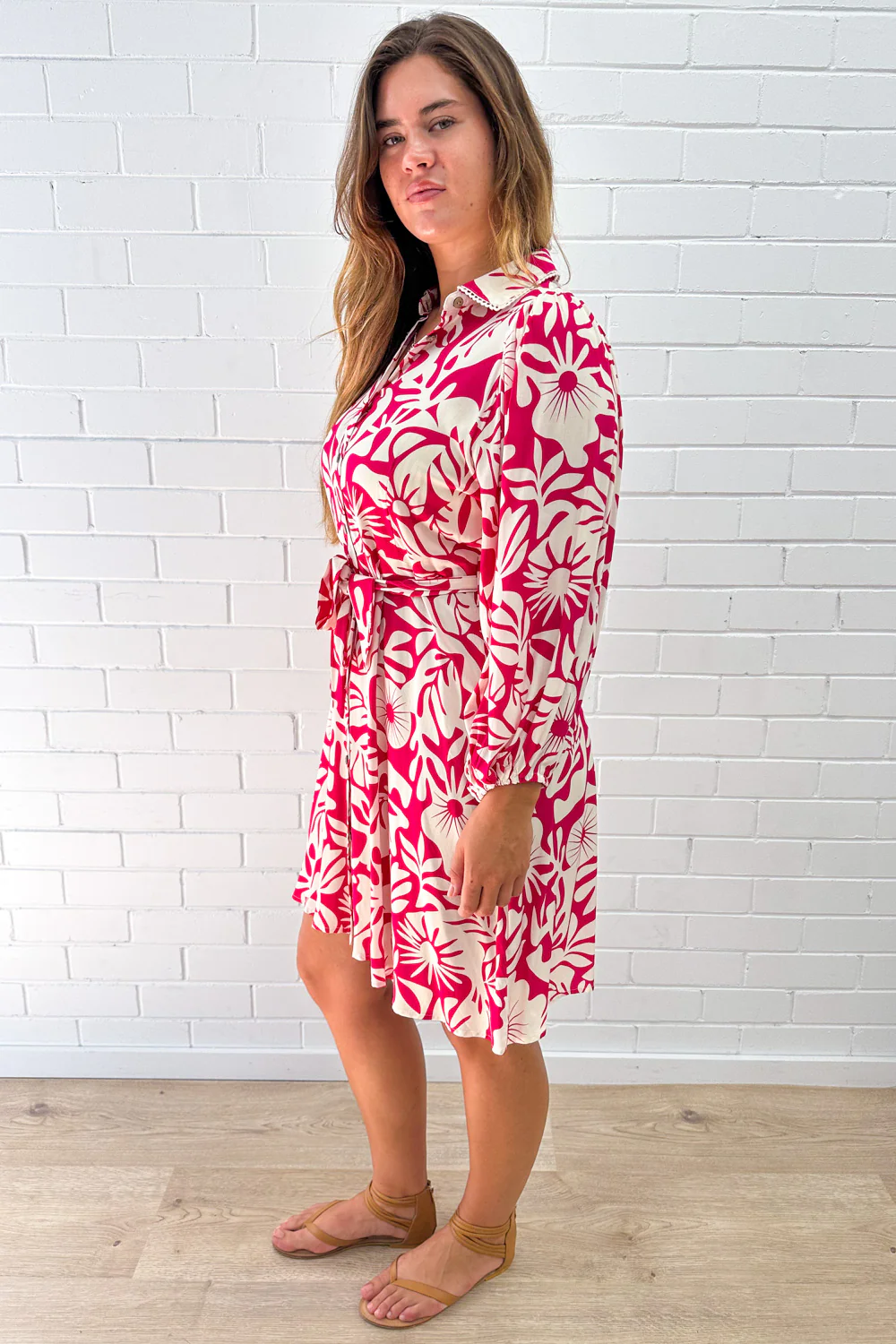Felicity Dress - Pink White - Image 11