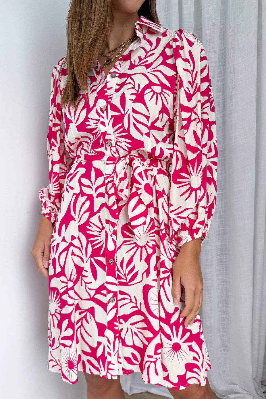 Felicity Dress - Pink White - Image 2