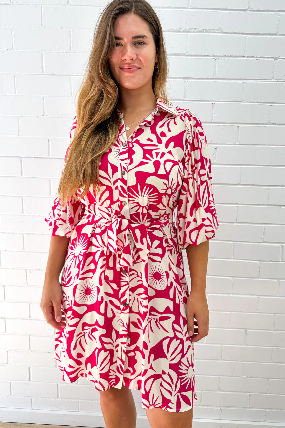 Felicity Dress - Pink White - Image 8