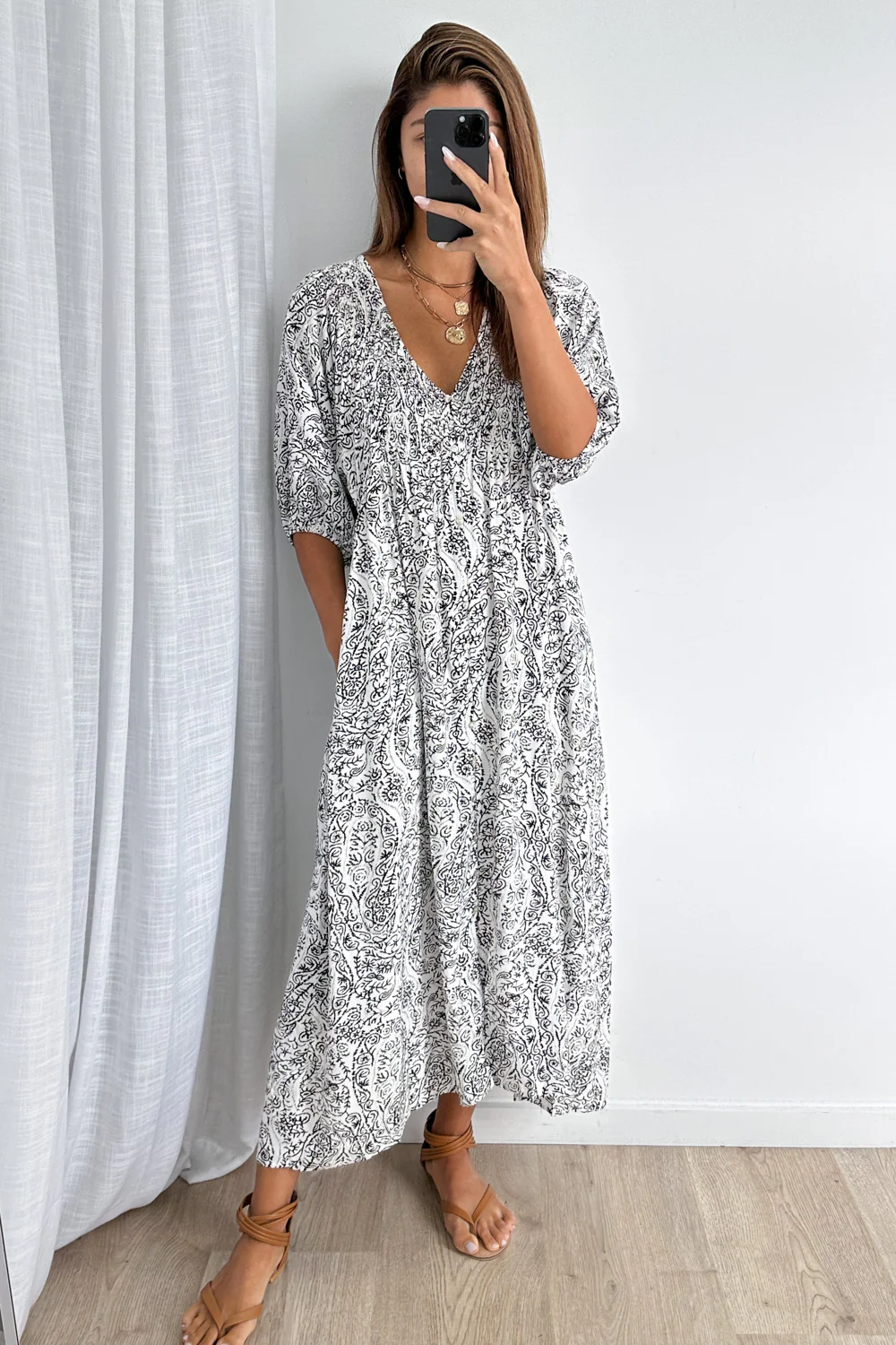 Finn Dress - White Black - Image 3