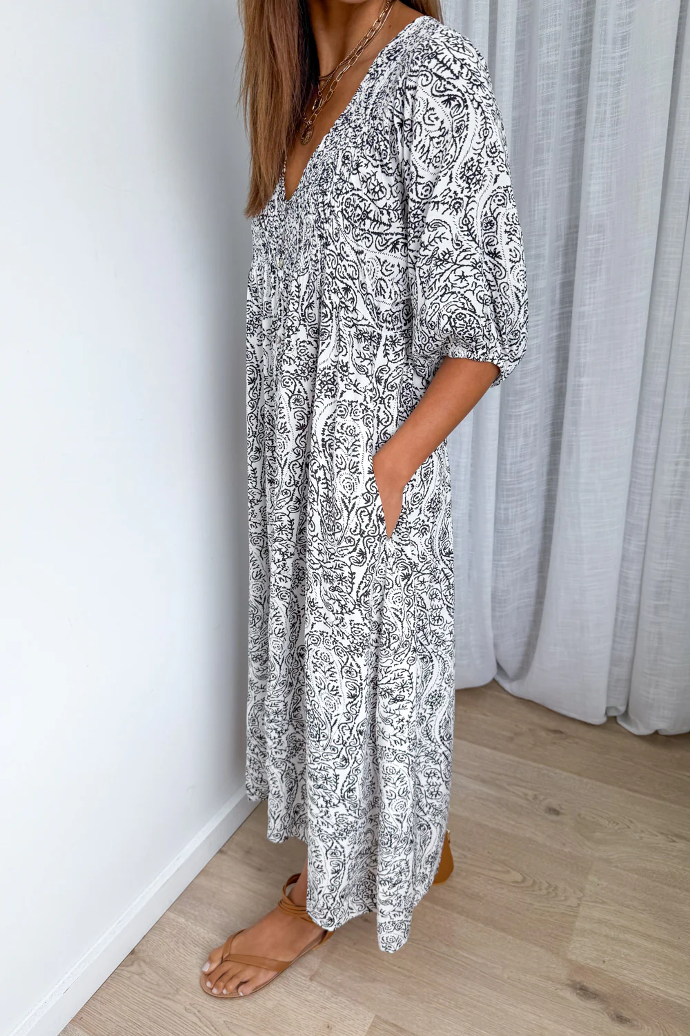 Finn Dress - White Black - Image 4
