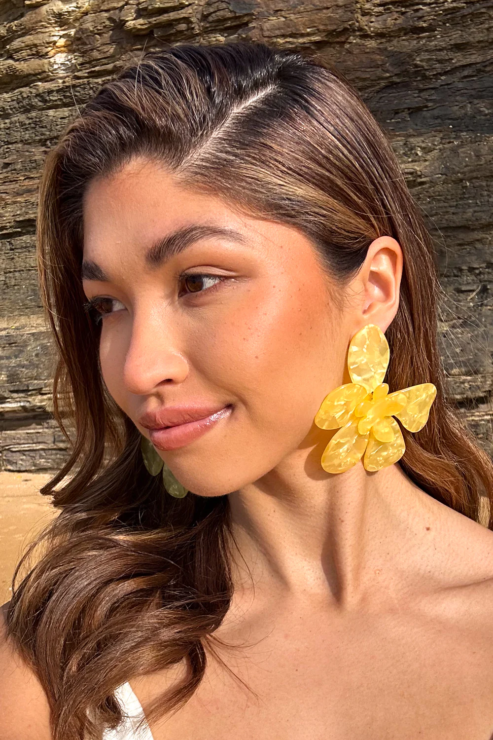 Flora Earrings - Yellow - Image 3