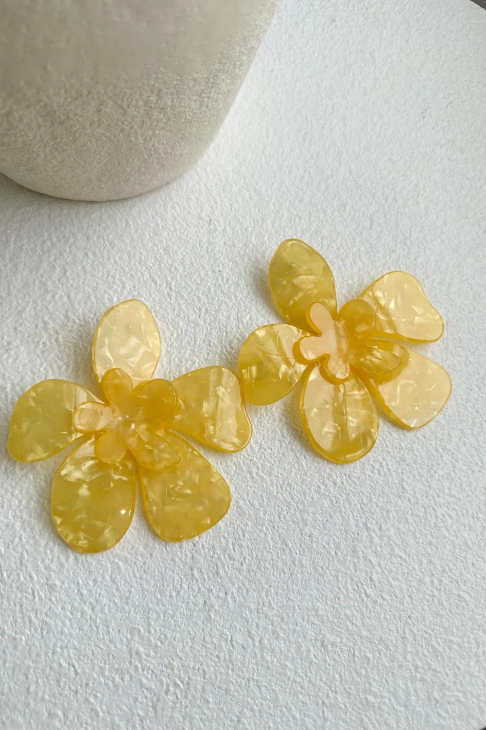Flora Earrings - Yellow - Image 4