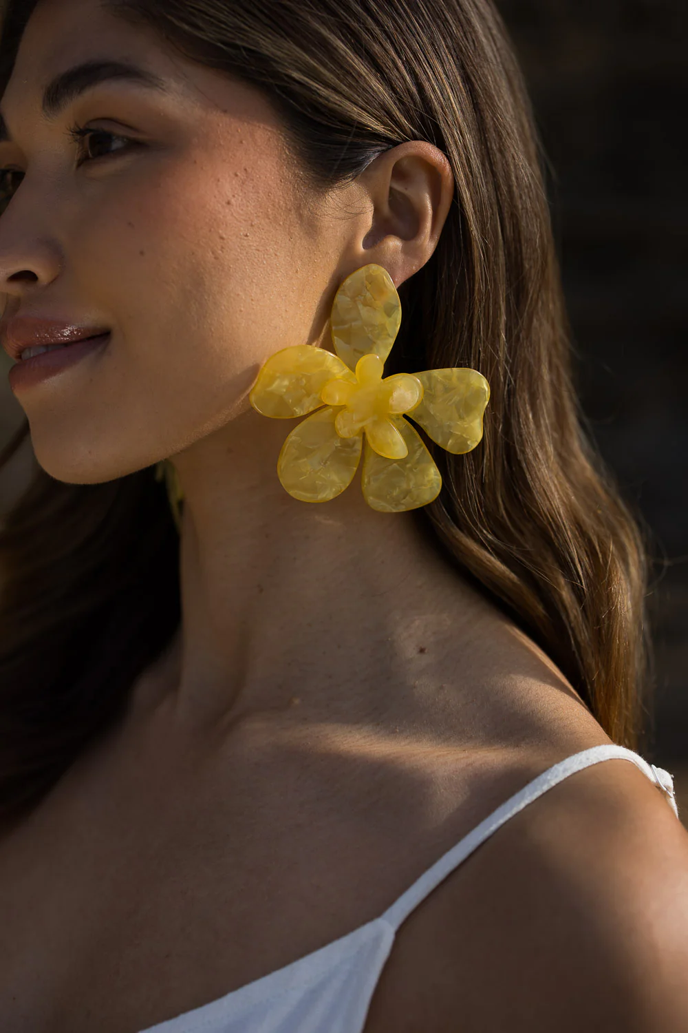 Flora Earrings - Yellow - Image 7