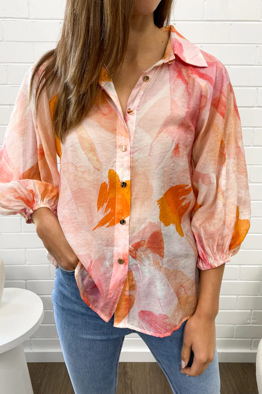 Flynn Blouse - Pink Watercolour - Image 3