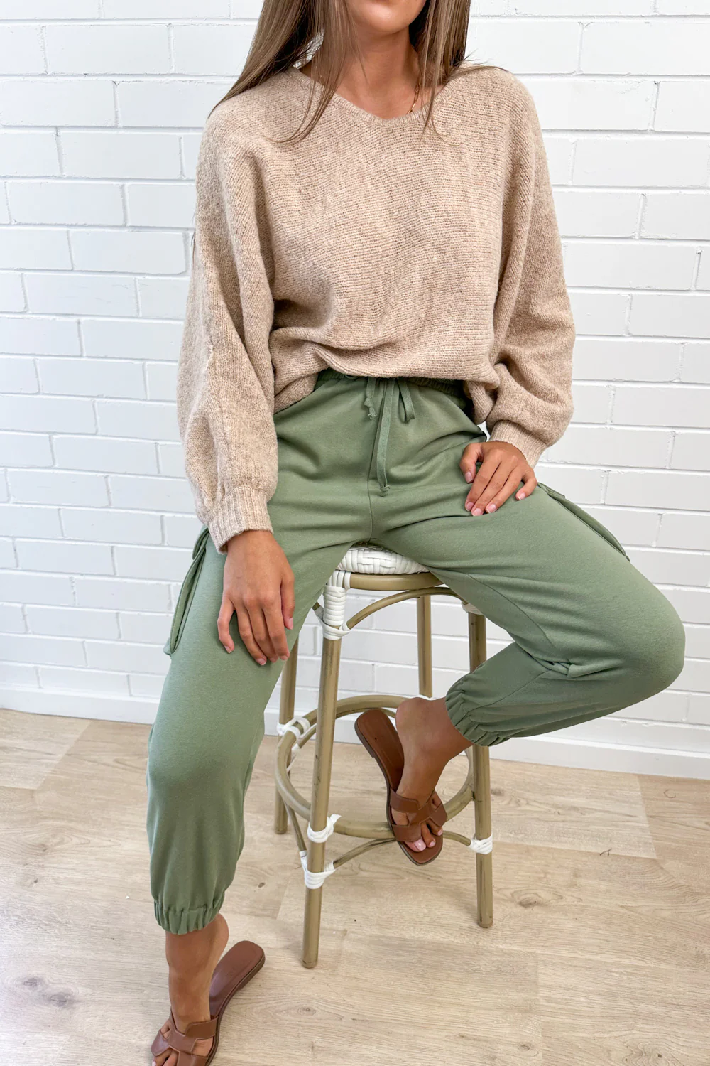Frankie Lounge Pants - Khaki - Image 2
