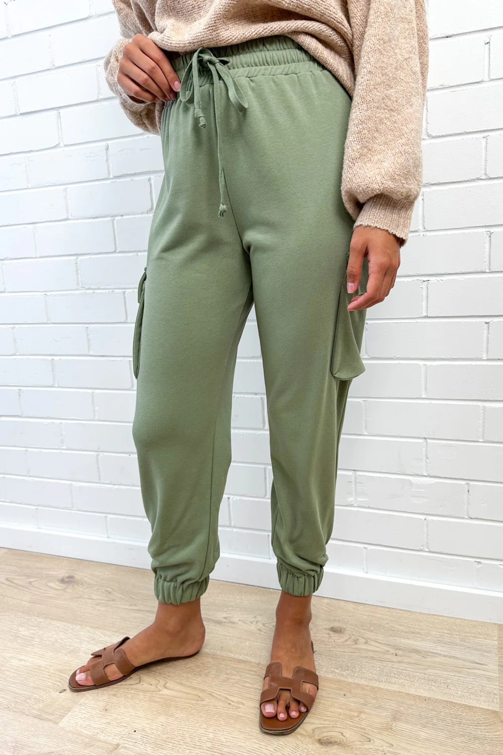 Frankie Lounge Pants - Khaki - Image 3