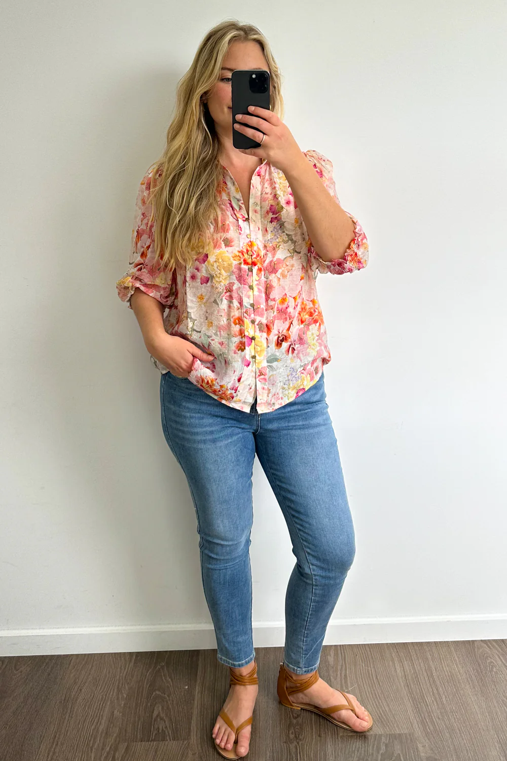Freya Shirt - Blush Multi Floral - Image 10