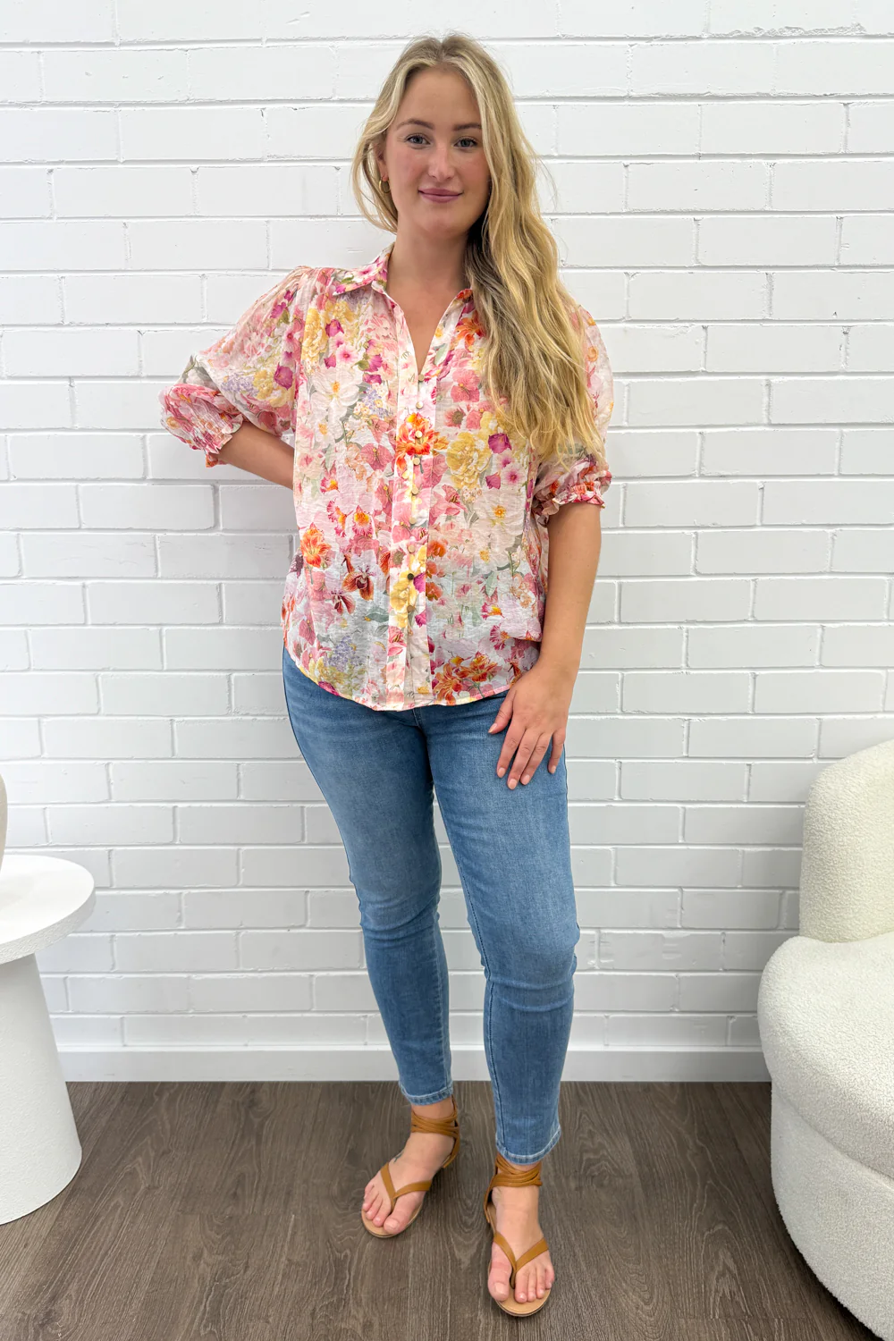 Freya Shirt - Blush Multi Floral - Image 11