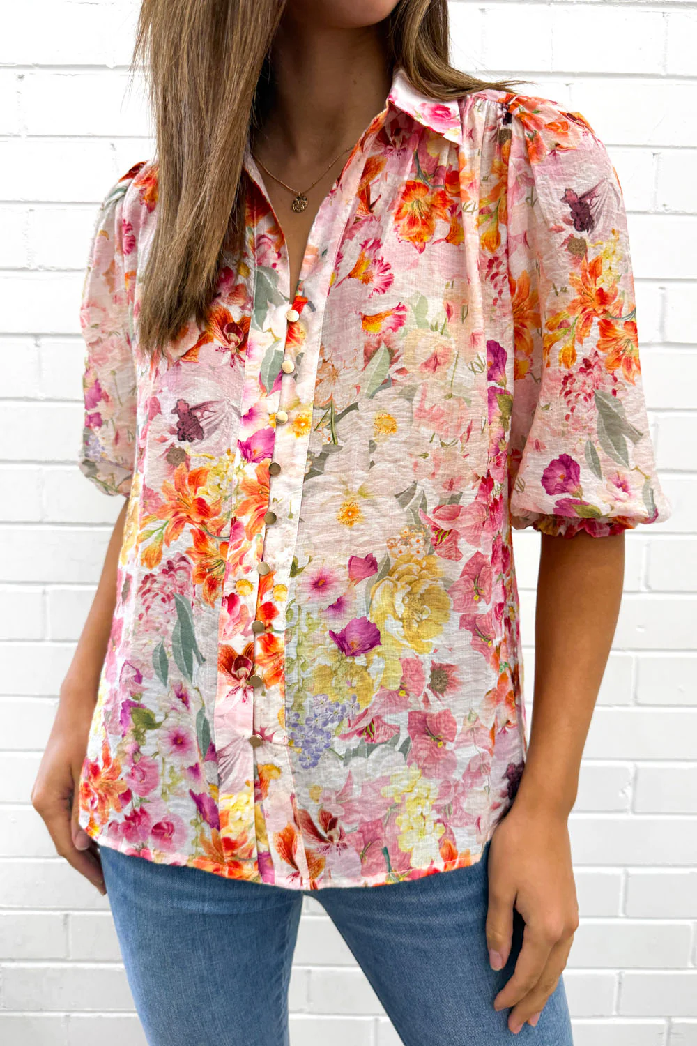 Freya Shirt - Blush Multi Floral - Image 2