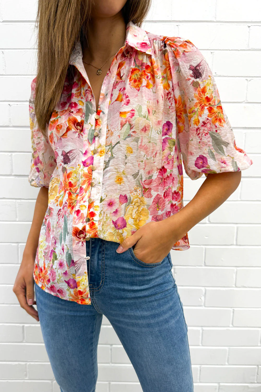 Freya Shirt - Blush Multi Floral - Image 4