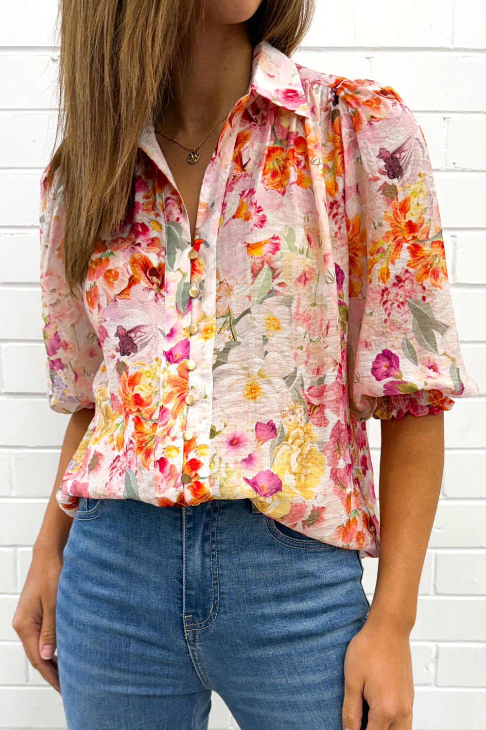 Freya Shirt - Blush Multi Floral - Image 5