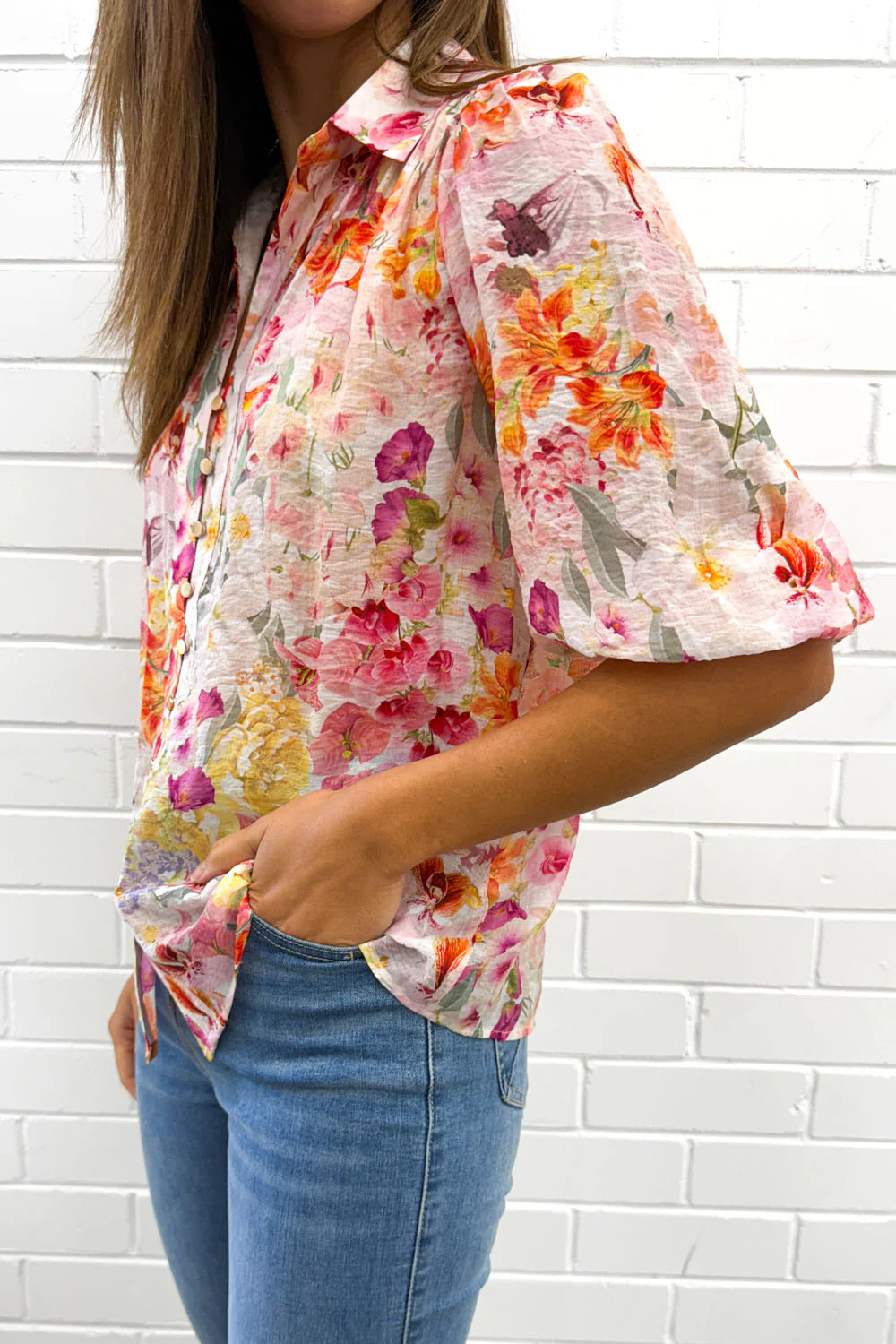 Freya Shirt - Blush Multi Floral - Image 6