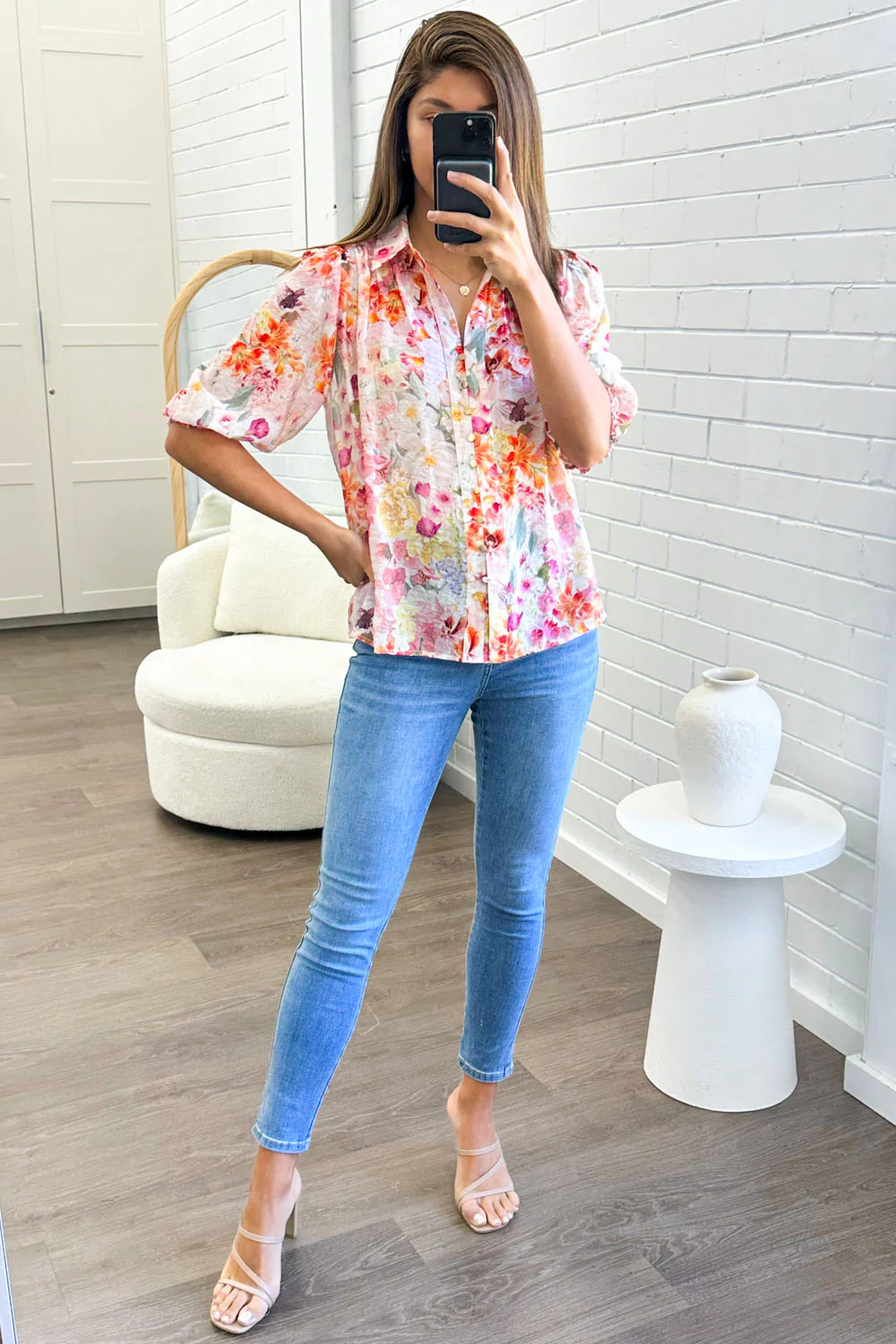 Freya Shirt - Blush Multi Floral - Image 9