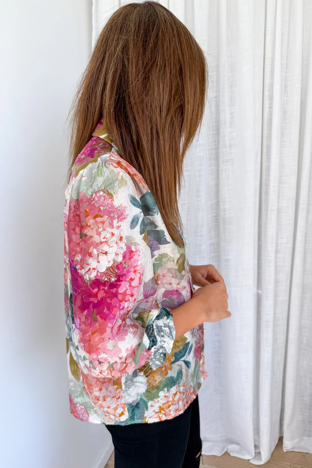 Freya Shirt - Magenta Apricot Hydrangea - Image 7
