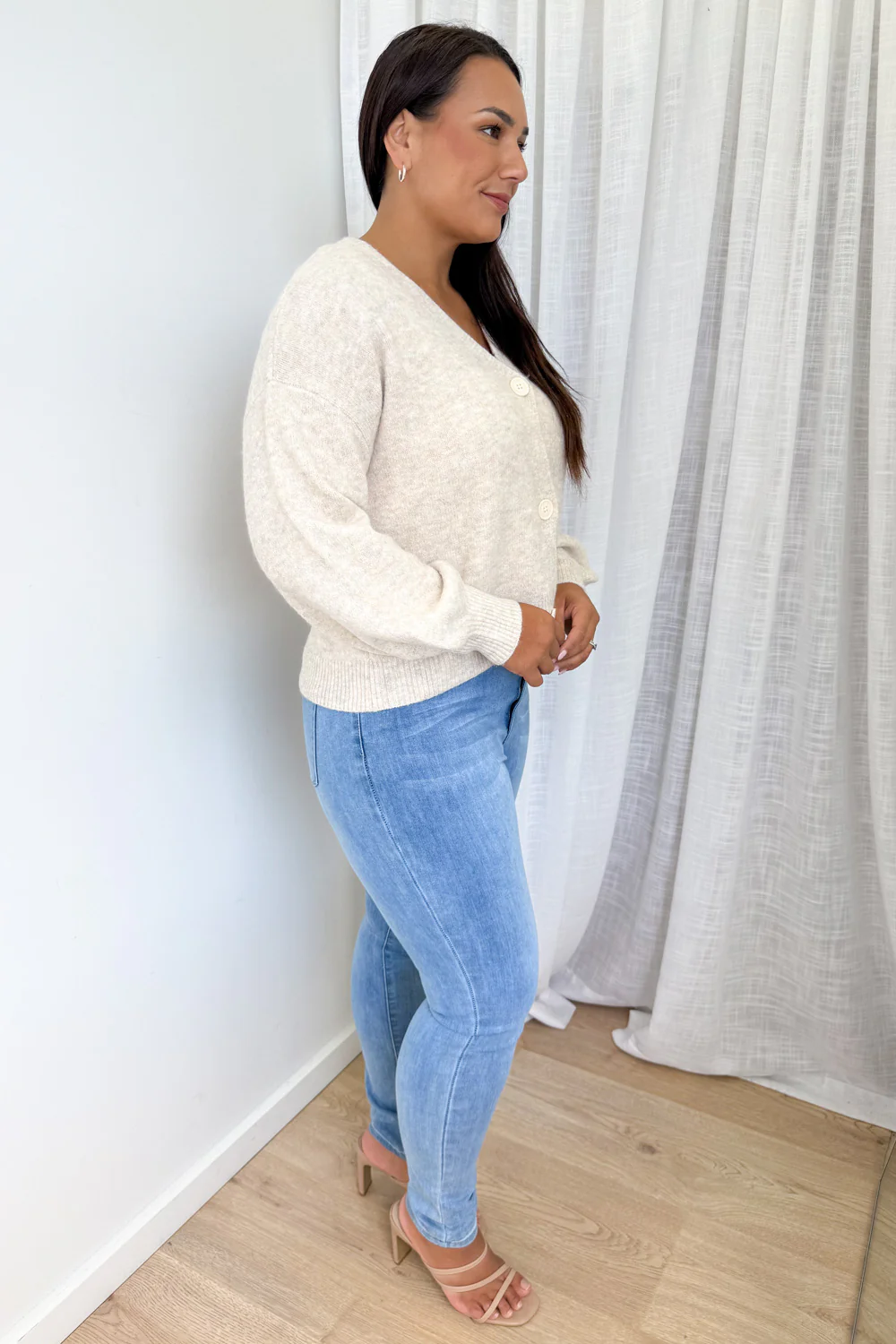 Gia Knit Cardi - Oatmeal Marle - Image 10