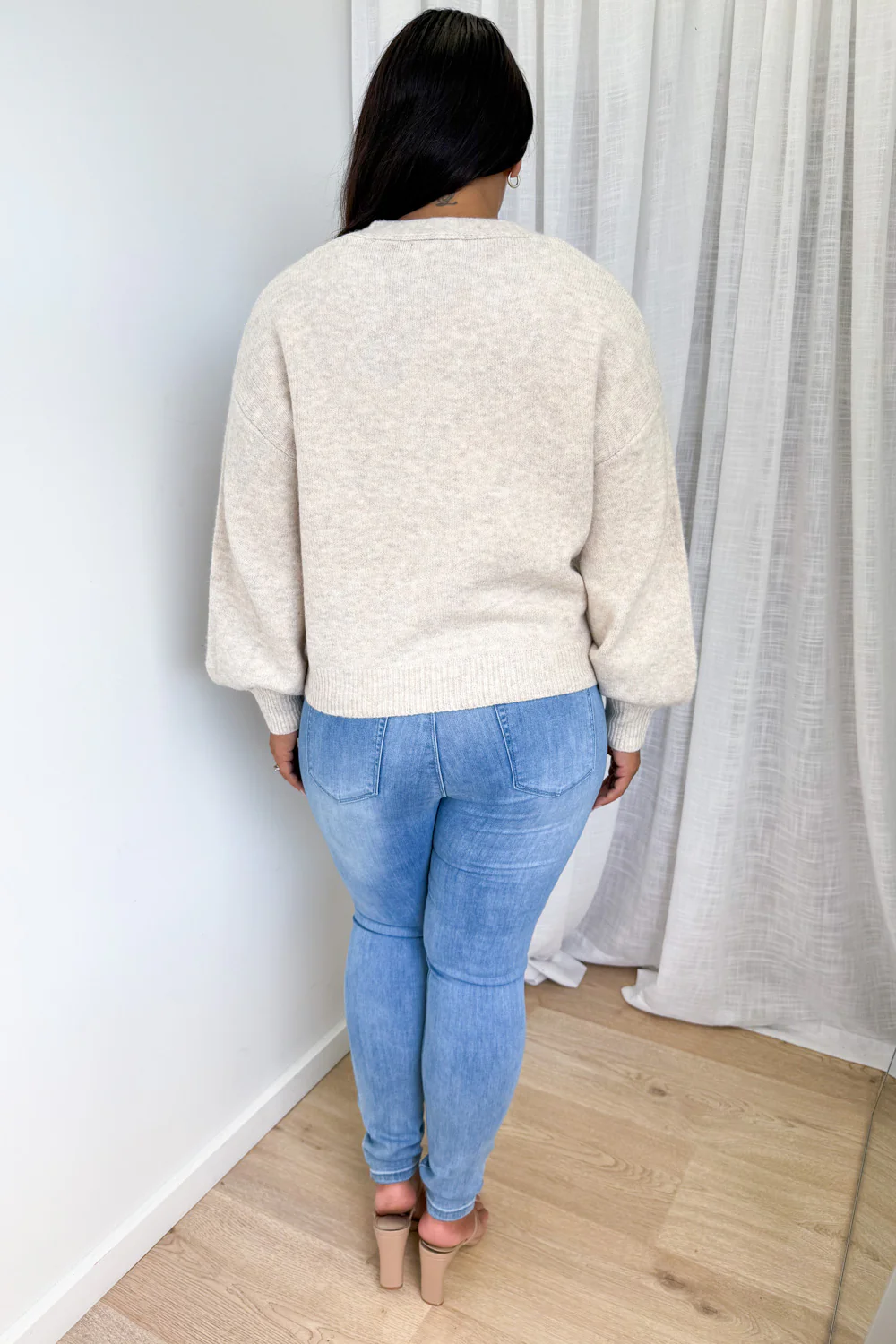 Gia Knit Cardi - Oatmeal Marle - Image 11