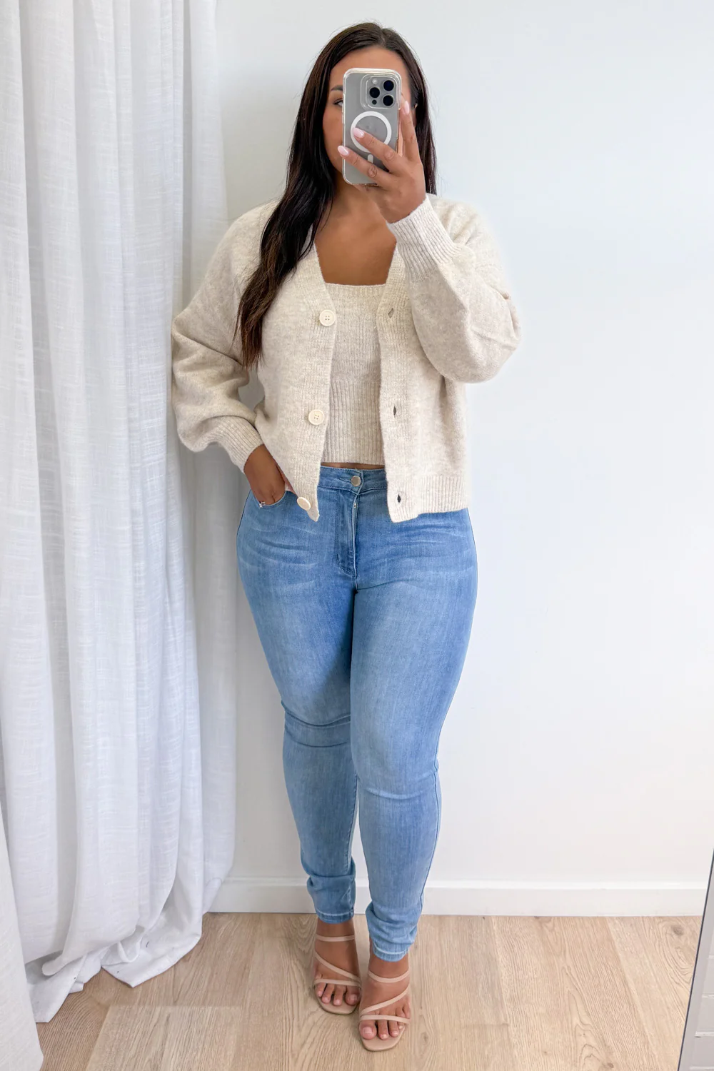 Gia Knit Cardi - Oatmeal Marle - Image 12